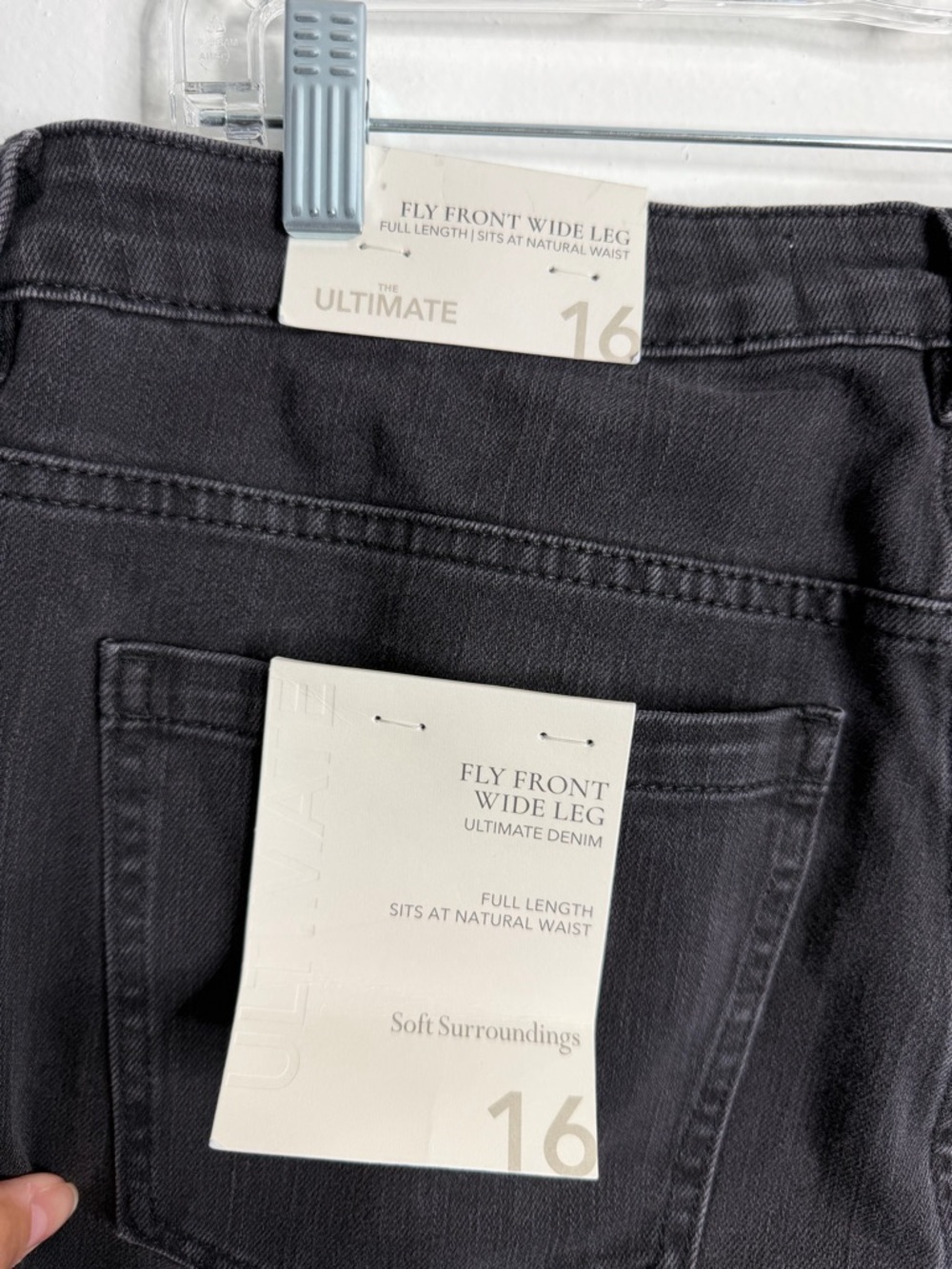 Soft Surroundings Ultimate Denim Wide Leg Jean Moonstone Wash Size 16 Minimalist - Picture 6 of 8